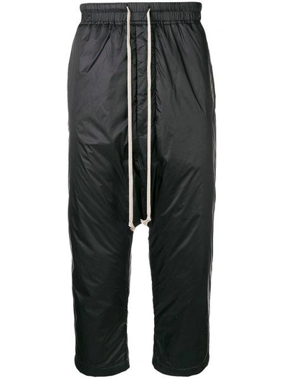 Shop Rick Owens Cropped Track Trousers In Black