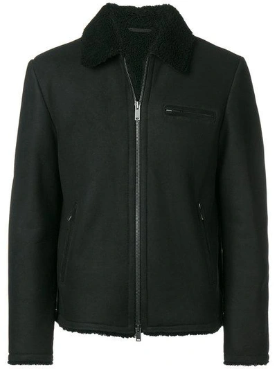 Shop Desa 1972 Shearling Collar Jacket In Black