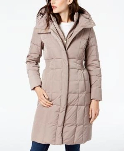 Shop Cole Haan Women's Box-quilt Down Puffer Coat In Carbon