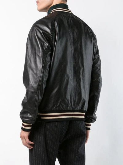 Shop Coach Reversible Souvenir Leather Jacket In Black