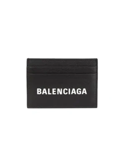 Shop Balenciaga Men's Everyday Logo Credit Card Holder In Black White