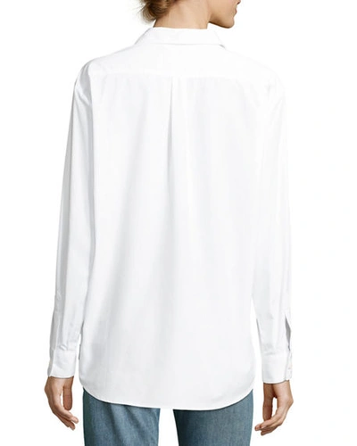 Shop Kule The Hutton Button-front Oversized Oxford Shirt In White