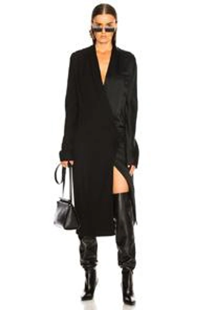 Shop Haider Ackermann Wrap Dress In Durero Black & Kuiper Shiny Black