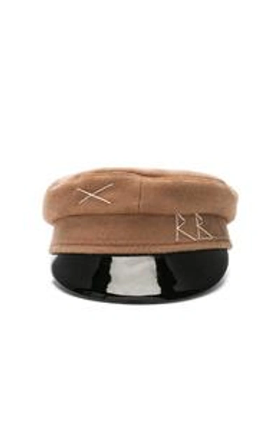 Shop Ruslan Baginskiy Wool Stitch Cap In Brown