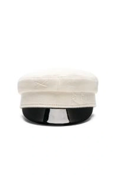 Shop Ruslan Baginskiy Wool Stitch Baker Boy Cap In White