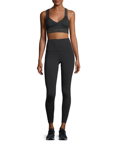 Shop Alo Yoga 7/8 High-waist Airbrush Performance Leggings In Black