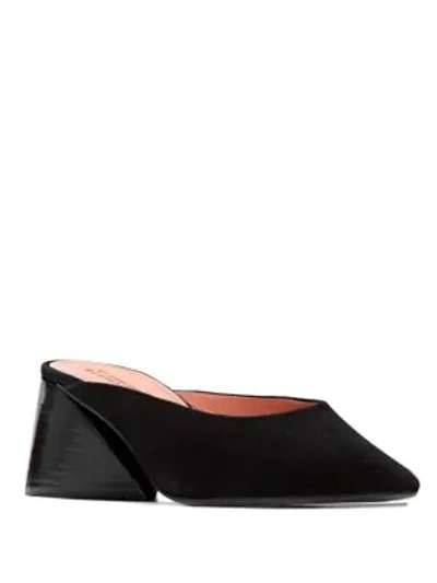 Shop Mercedes Castillo Skylan Vitellino Stacked Heel Mules In Black