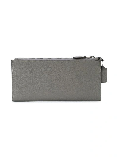 Shop Coach Double Zip Wallet In Grey