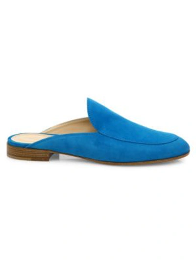 Shop Gianvito Rossi Suede Loafer Slides In Curacao