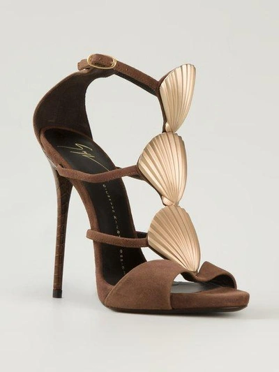 Shop Giuseppe Zanotti Shell Detail Strappy Sandals