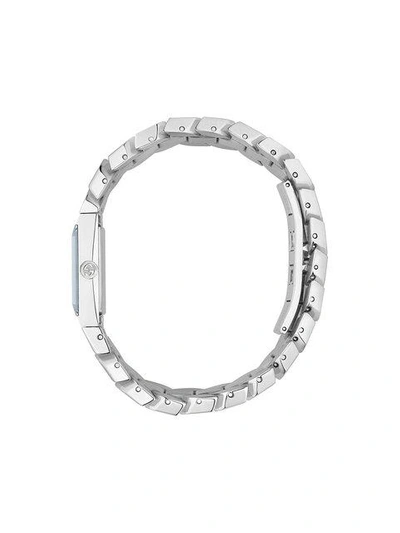 Shop Gucci G-frame Watch 14x25mm In Metallic