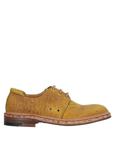 Shop A.testoni Lace-up Shoes In Ocher