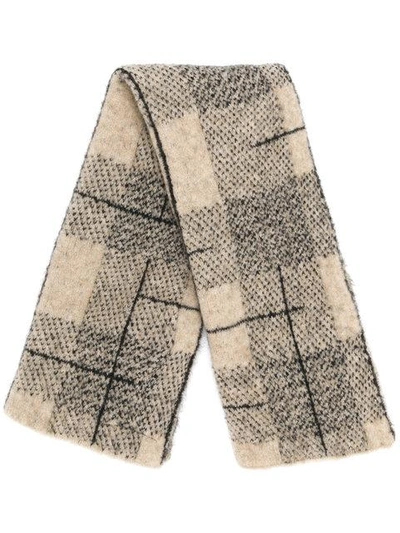 Shop Boboutic Checked Scarf In Neutrals