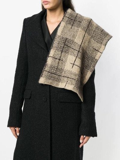 Shop Boboutic Checked Scarf In Neutrals