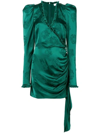Shop Magda Butrym Rose Pattern Draped Dress - Green