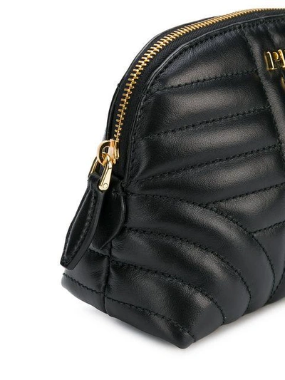 Shop Prada Quilted Zip Around Make-up Bag - Black