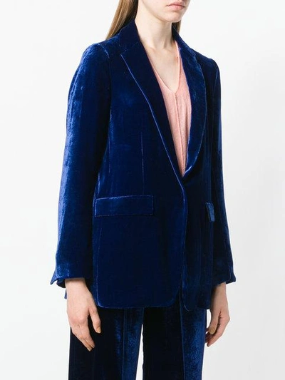 Shop Forte Forte Velvet Blazer In Blue