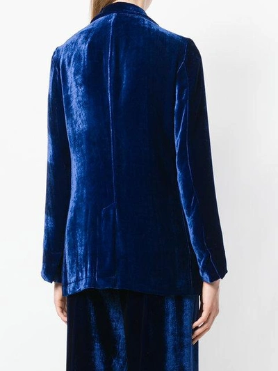 Shop Forte Forte Velvet Blazer In Blue