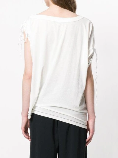 Shop Ann Demeulemeester Asymmetrisches 'kid Forever' T-shirt - Weiss