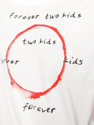 Shop Ann Demeulemeester Asymmetrisches 'kid Forever' T-shirt - Weiss