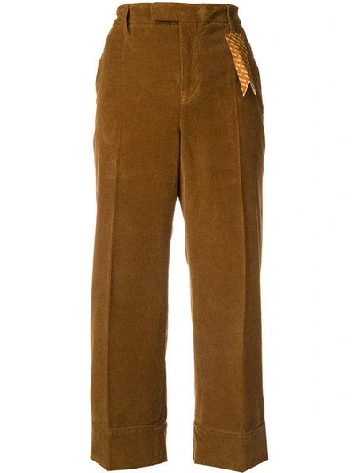 Shop The Gigi Corduroy Cropped Trousers In Brown