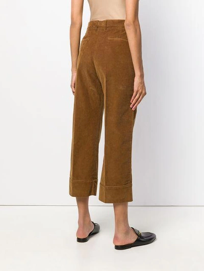 Shop The Gigi Corduroy Cropped Trousers In Brown