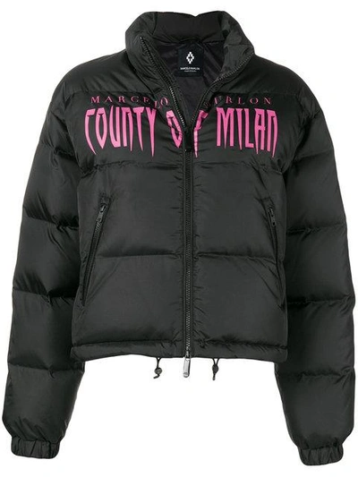 Shop Marcelo Burlon County Of Milan Logo Printed Puffer Jacket