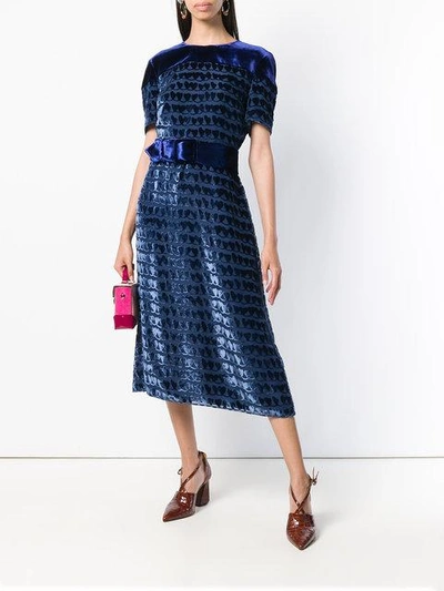 Shop Fendi All-over Print Dress - Blue