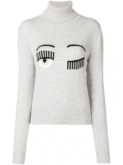 Shop Chiara Ferragni Eye Logo Jumper In Grey