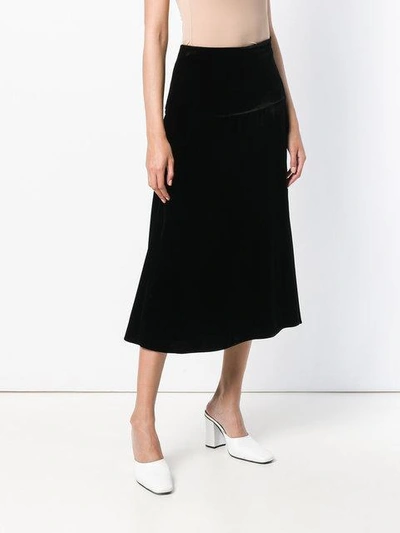 Shop Fendi Flared Midi Skirt In Black