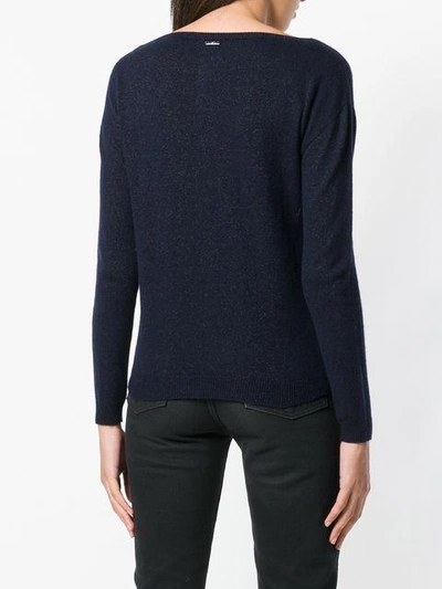 Shop Liu •jo Liu Jo Boat Knit Sweater - Blue