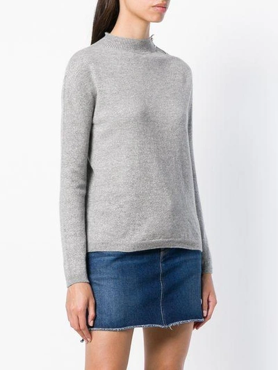 Shop Liu •jo Liu Jo Mock Knit Sweater - Grey