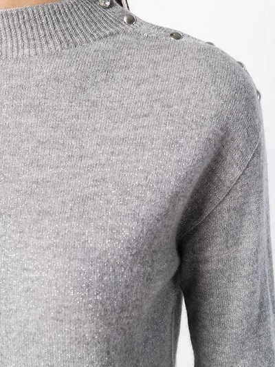 Shop Liu •jo Liu Jo Mock Knit Sweater - Grey