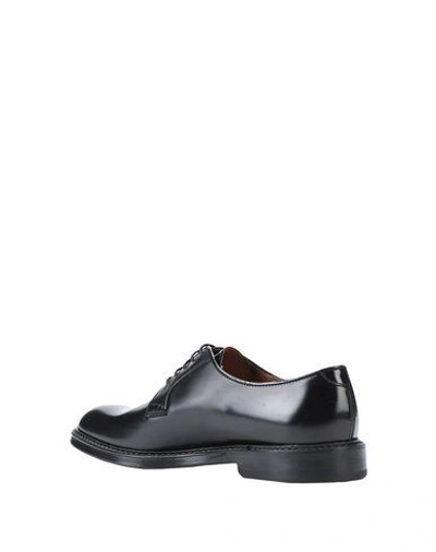 Doucal's Man Lace-up Shoes Midnight Blue Size 6.5 Soft Leather In Black