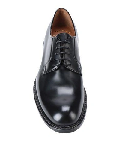 Doucal's Man Lace-up Shoes Midnight Blue Size 6.5 Soft Leather In Black