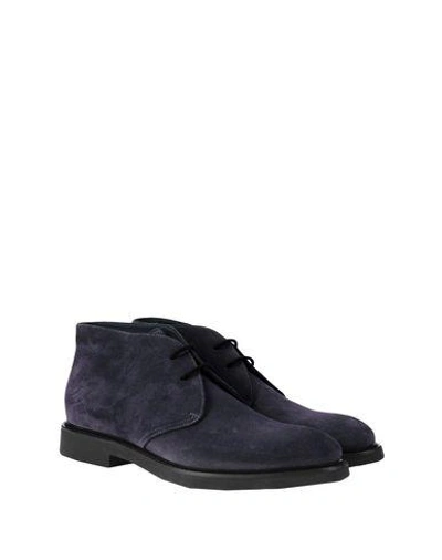 Doucal's Man Ankle Boots Midnight Blue Size 7 Leather In Blue
