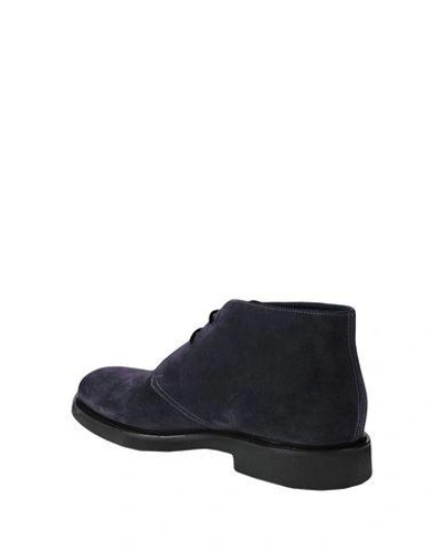 Doucal's Man Ankle Boots Midnight Blue Size 7 Leather In Blue