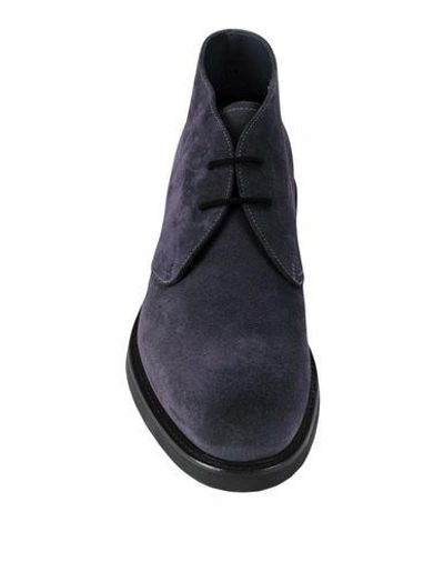 Doucal's Man Ankle Boots Midnight Blue Size 7 Leather In Blue