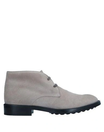 Shop Tod's Ankle Boots In Dove Grey