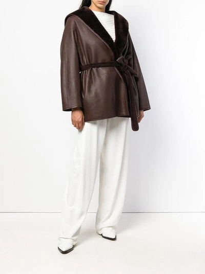 Shop The Row Loose Long Sleeved Jacket In Brown
