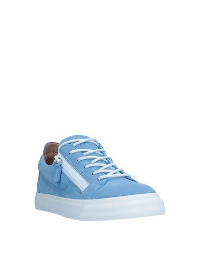 Shop Giuseppe Zanotti Sneakers In Sky Blue