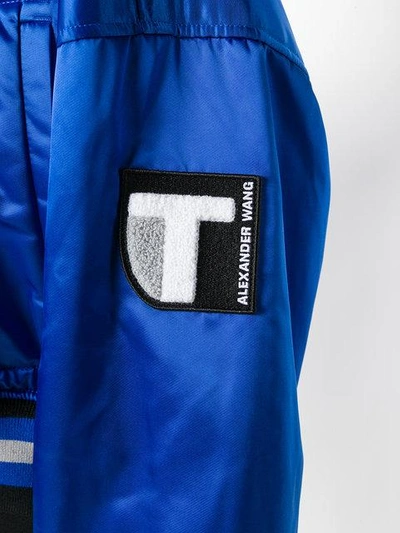Shop Alexander Wang Cropped Bomber Jacket In Blue