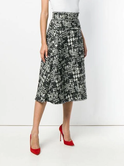 Shop Dolce & Gabbana Tweed Midi Skirt - Black