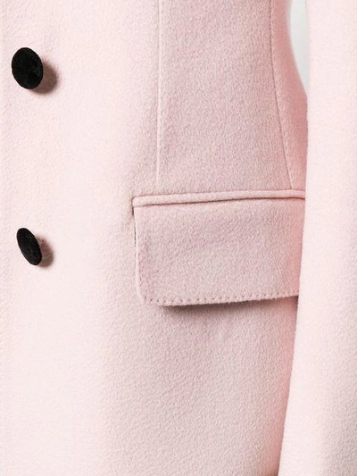 Shop Dolce & Gabbana Single Breasted Midi Coat In Pink & Purple