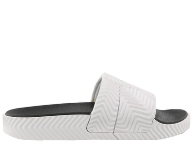 Shop Adidas Originals By Alexander Wang Adilette Slider In White/ Black