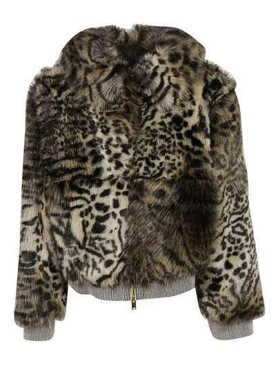 Shop Stella Mccartney Leopard Print Jacket In Brown