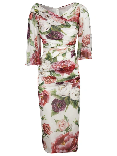 Shop Dolce & Gabbana Fitted Floral Dress