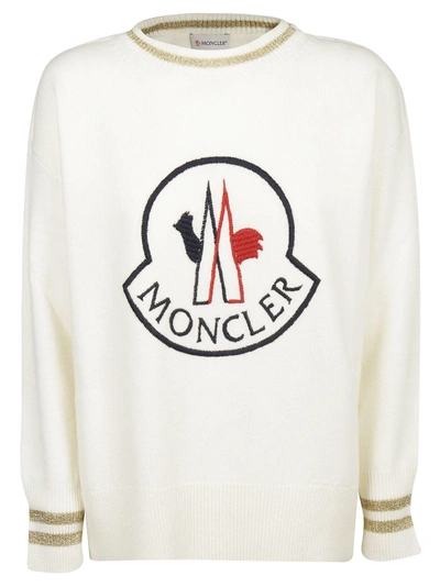 Shop Moncler Logo Embroidered Sweater