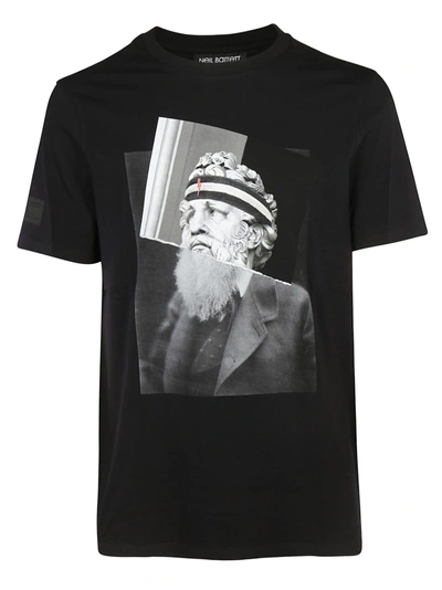 Shop Neil Barrett Poseidon Print T-shirt In Black