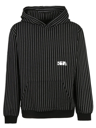 Shop Rta Striped Hoodie In Black/white